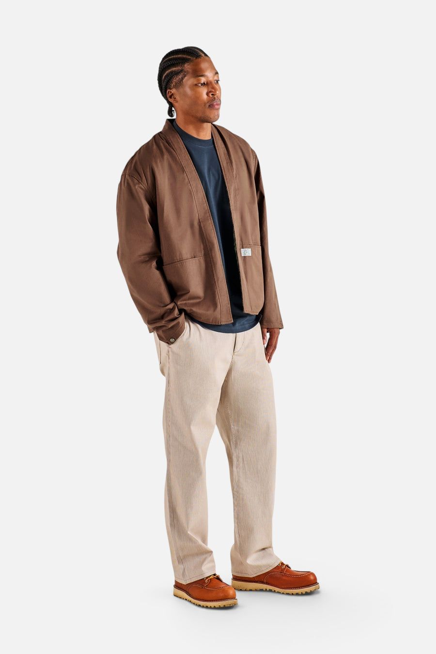 Malbon Golf Grounds Reversible Jacket in Brown – front view