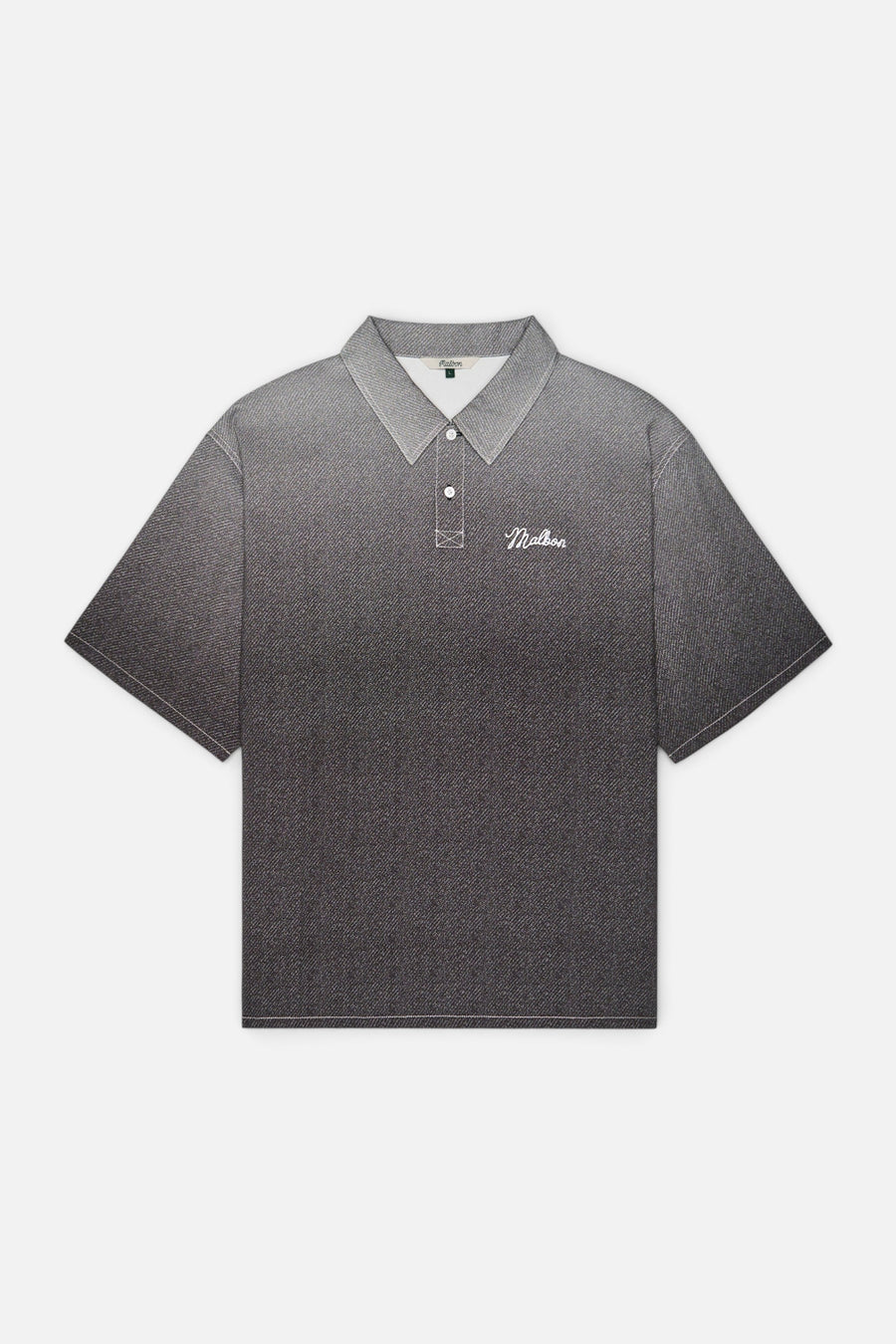 Malbon Golf Ironfade Polo in Black – flat lay