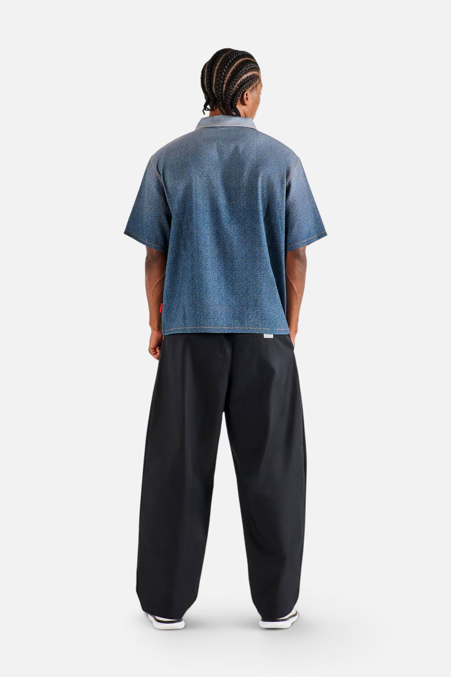 Malbon Golf Ironfade Polo in Dusty Navy – back view