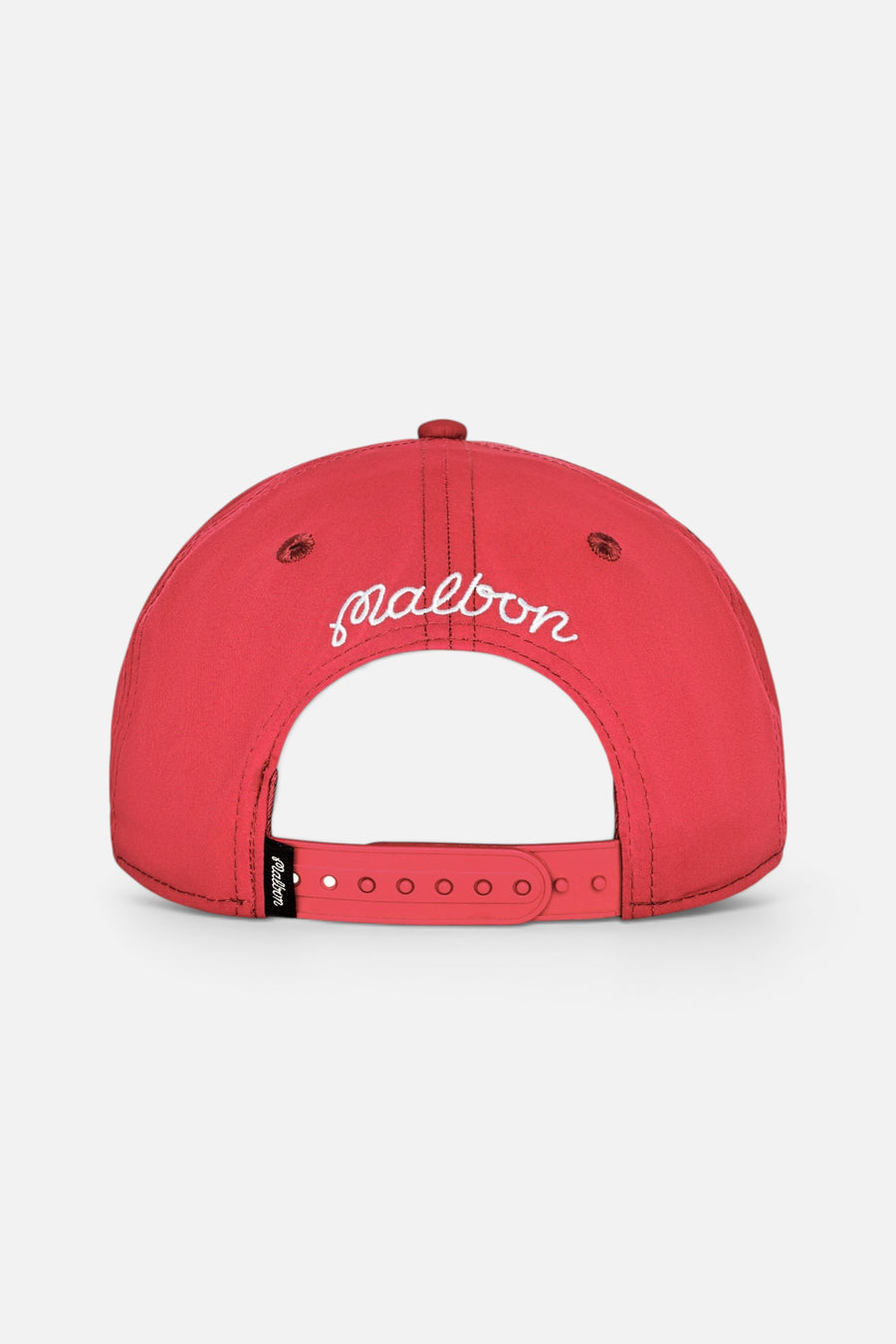 Malbon Golf M Chain Stitch Snapback in Crimson Red – back view