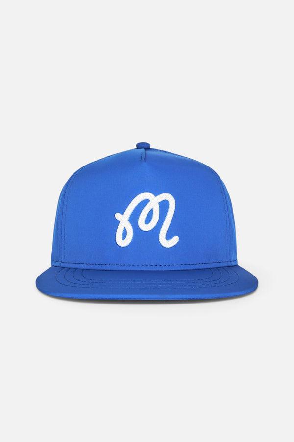 Malbon Golf M Chain Stitch Snapback in Imperial Blue