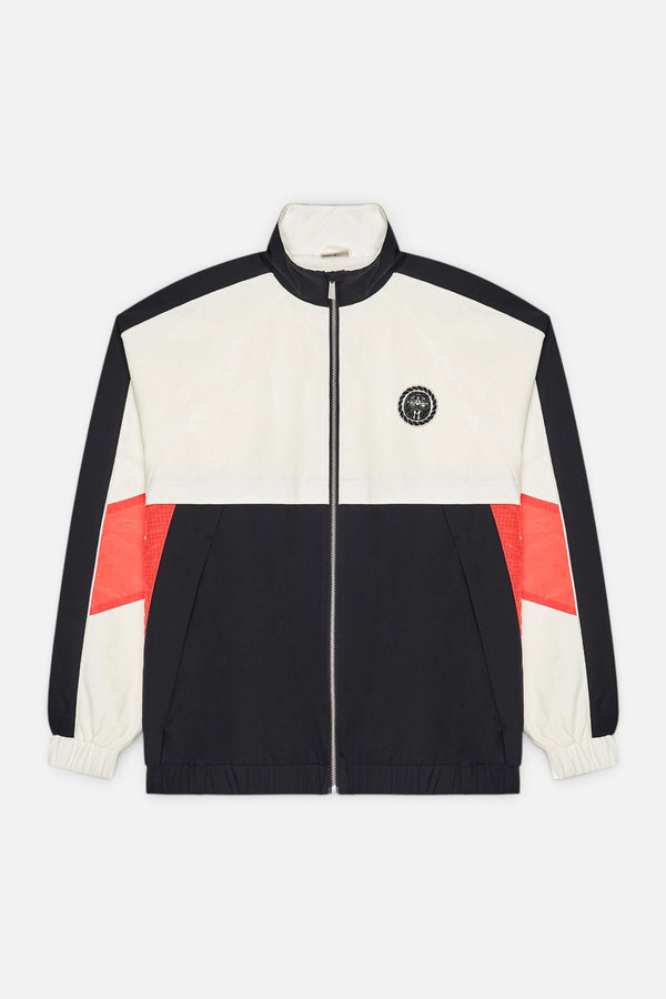 Malbon Golf Men's Axis Jacket in Crimson Red and Off White