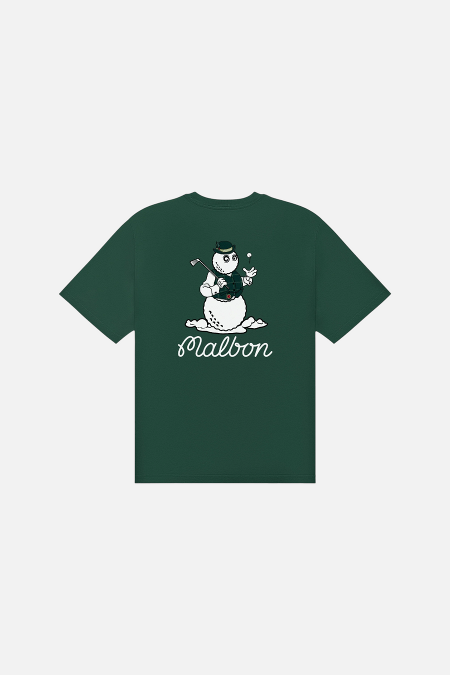 Malbon Golf Men's Bermuda Brumal Buckets Tee in Hunter Green – side view
