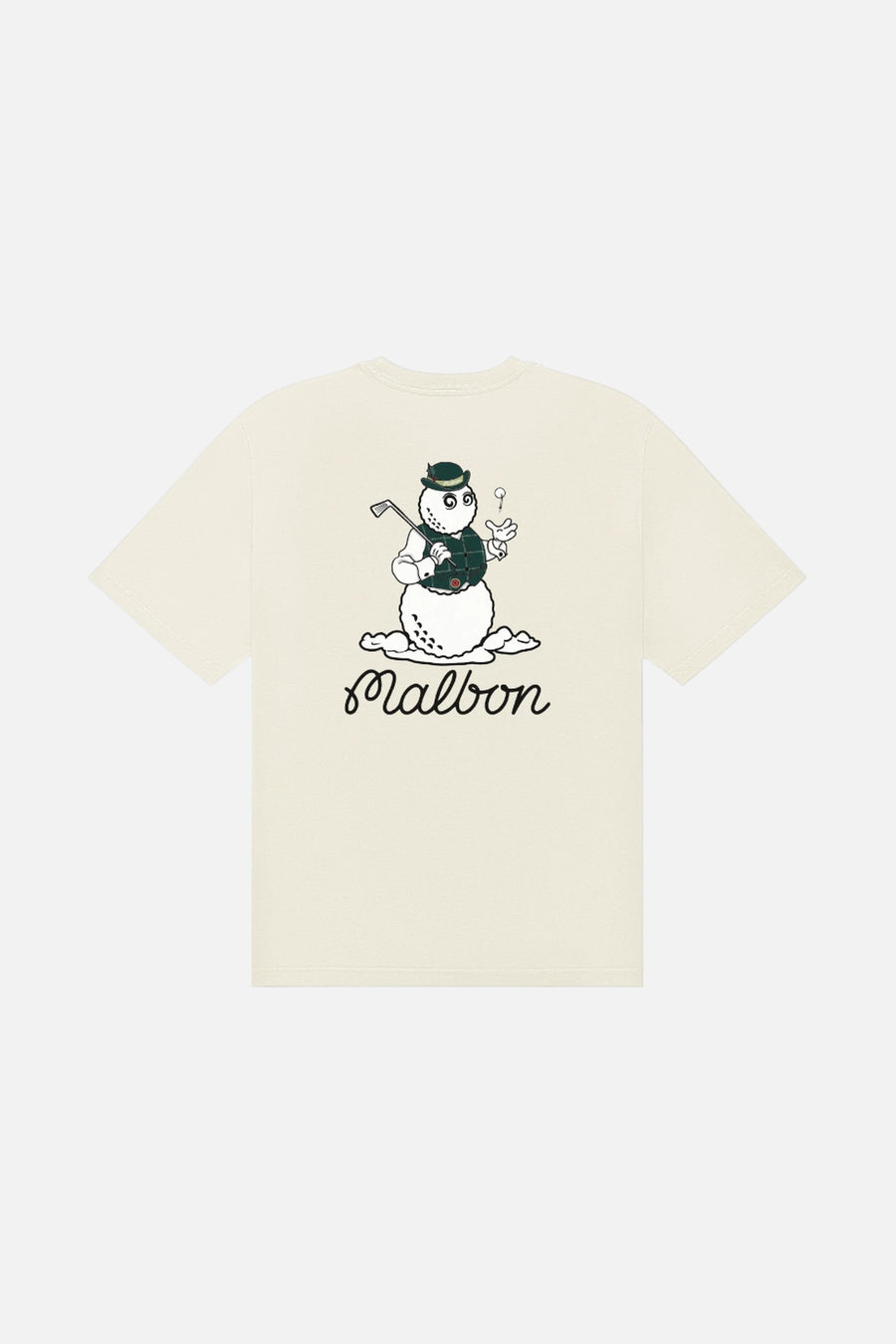 Malbon Golf Men's Bermuda Brumal Buckets Tee in Ivory – side view