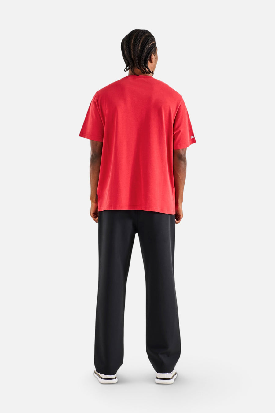 Malbon Golf Men's Bermuda Tee in Crimson Red – back view