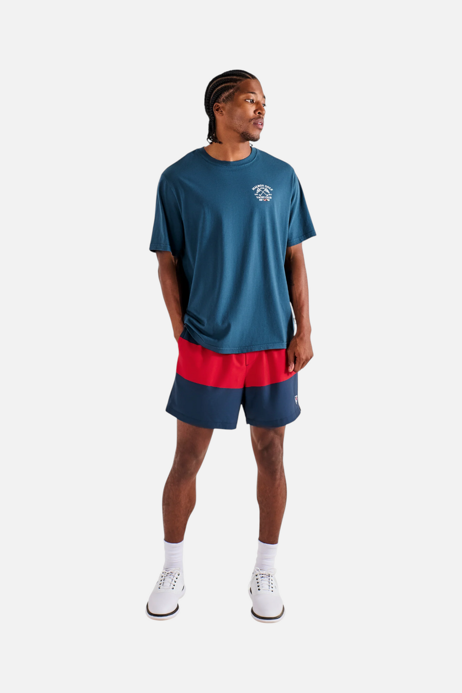 Malbon Golf Men's Bermuda Yacht Club Tee in Navy – back view