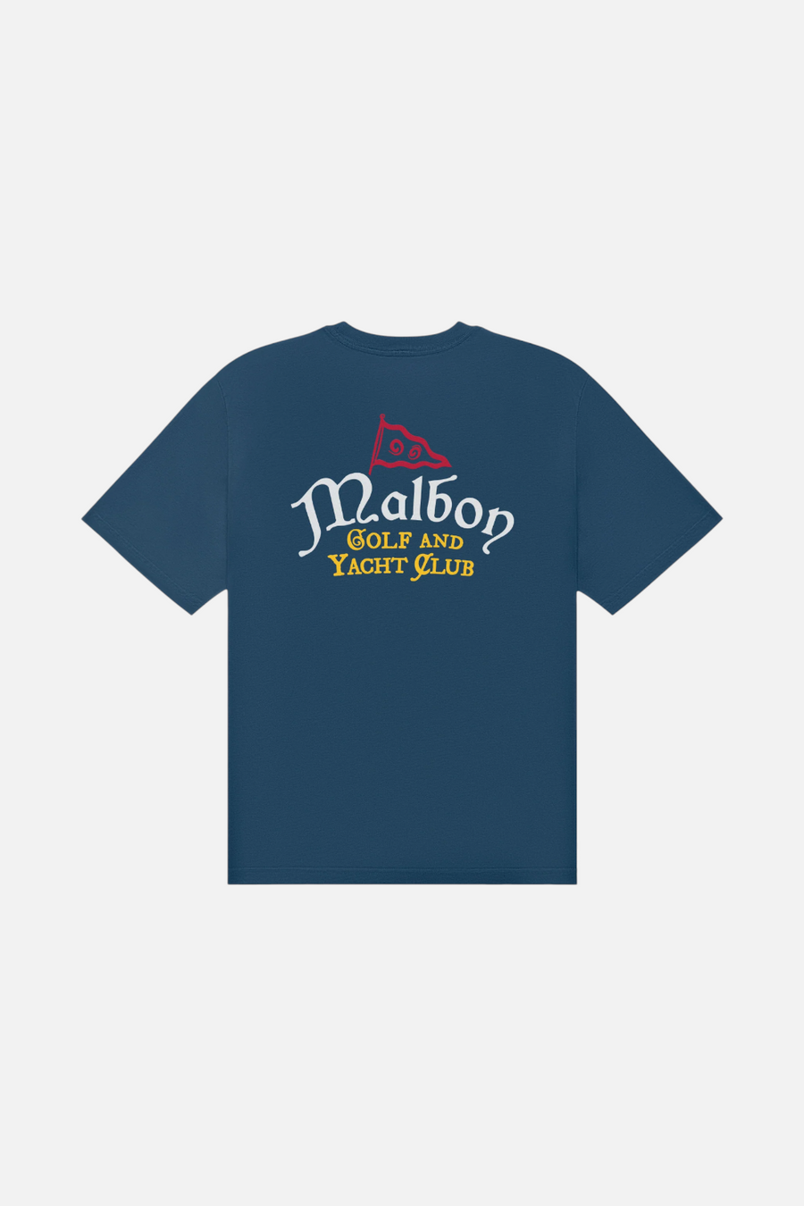 Malbon Golf Men's Bermuda Yacht Club Tee in Navy – side view