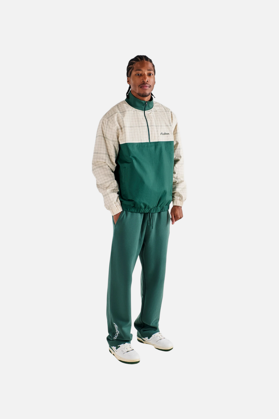 Malbon Golf Men's Bon Script Sweatpant in Green – front view