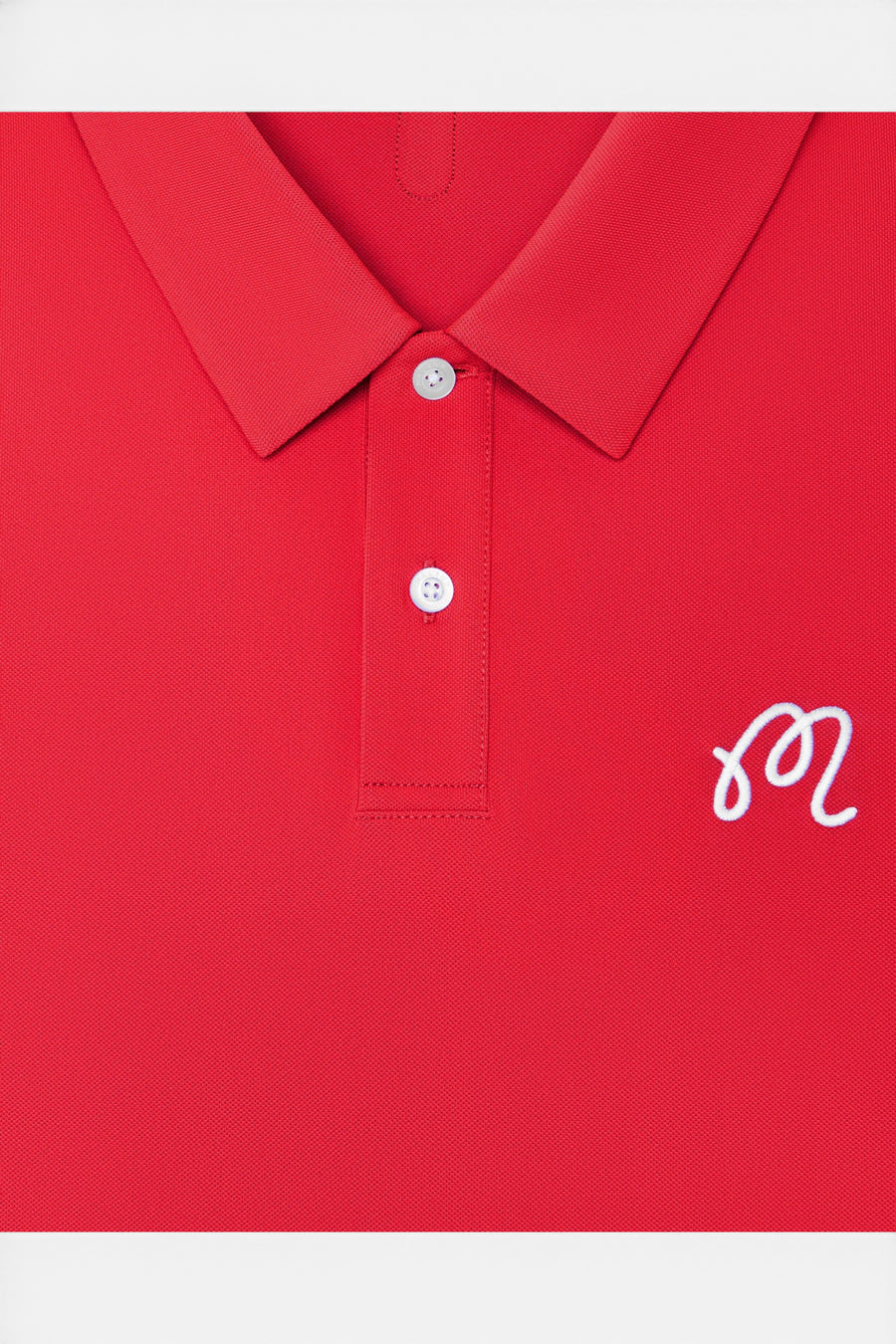 Malbon Golf Men's Fairway Polo in Scarlet – detail