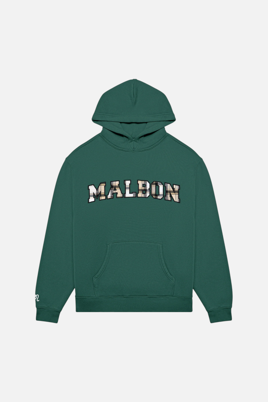 Malbon Golf Men's Fesque Preston Hoodie in Hunter Green – detail