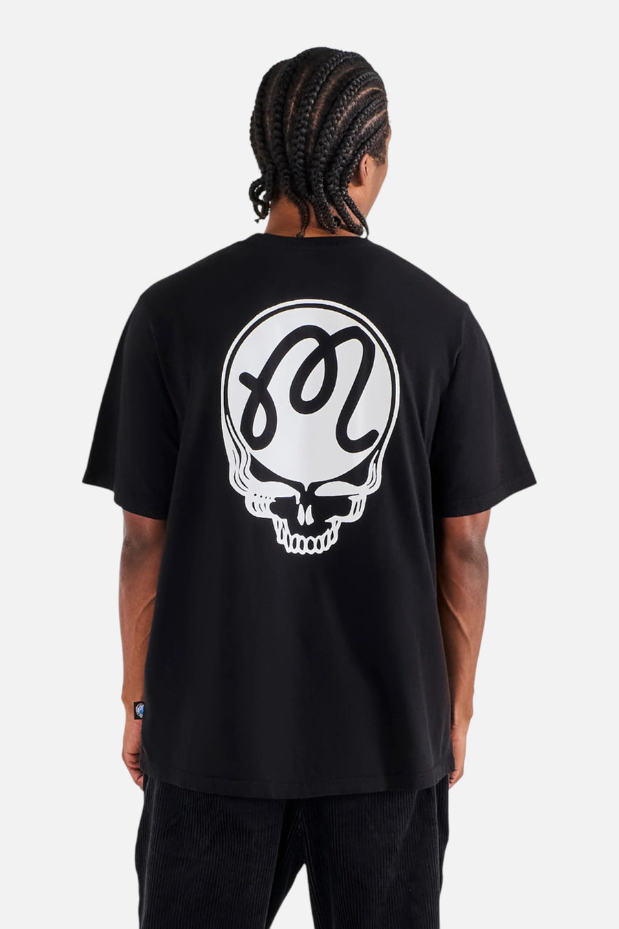 Malbon Golf Men's Grateful Dead Bermuda Tee in Black – side view