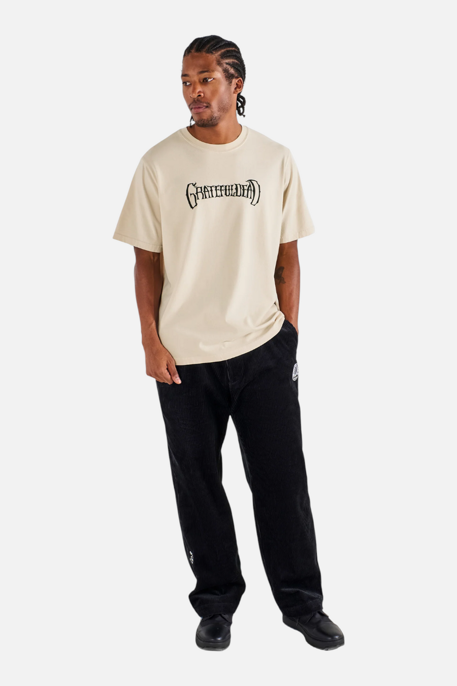 Malbon Golf Men's Grateful Dead Bermuda Tee in Rainy Day – back view