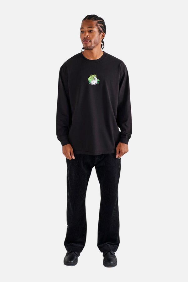 Malbon Golf Men's Grateful Dead Gorse Long Sleeve Tee in Black