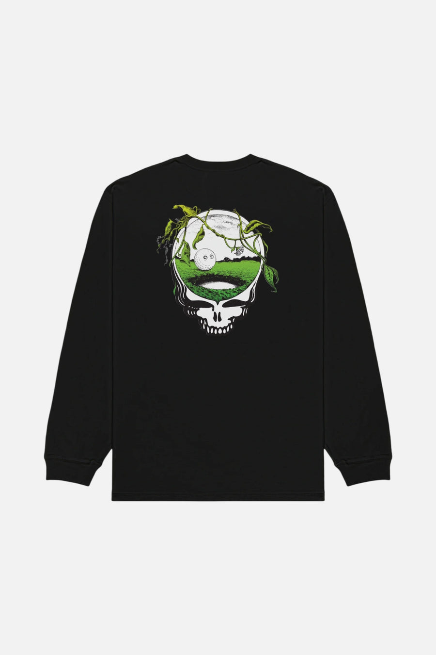Malbon Golf Men's Grateful Dead Gorse Long Sleeve Tee in Black – side view