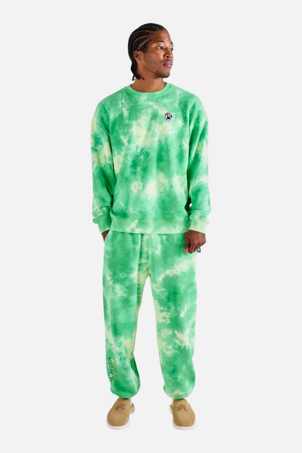 Malbon Golf Men's Grateful Dead Range Sweatshirt in Green Tie Dye
