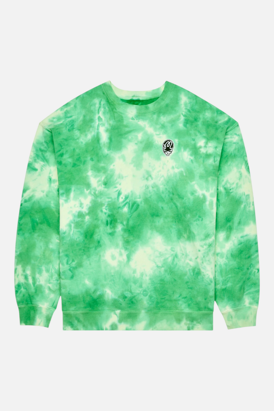 Malbon Golf Men's Grateful Dead Range Sweatshirt in Green Tie Dye – side view