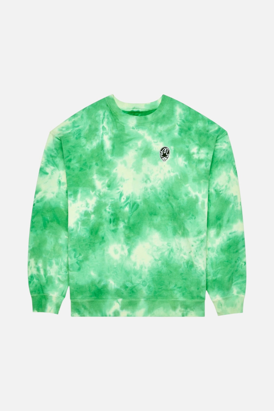 Malbon Golf Men's Grateful Dead Range Sweatshirt in Green Tie Dye – front view