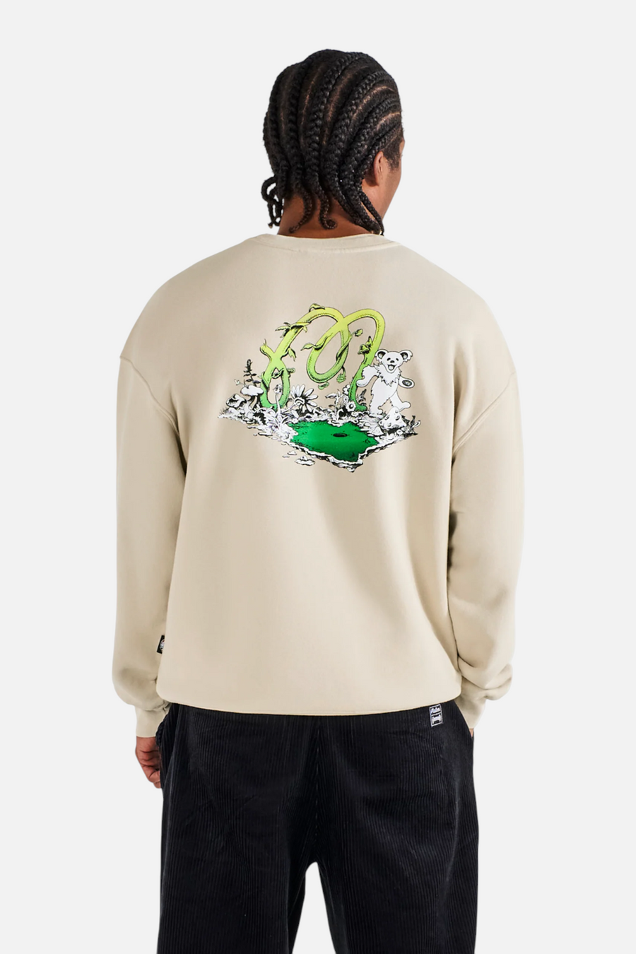 Malbon Golf Men's Grateful Dead Range Sweatshirt in Rainy Day – back view