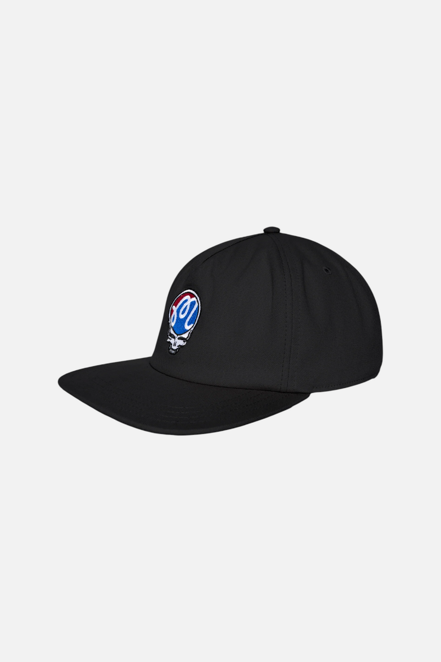 Malbon Golf Men's Grateful Dead Stealie Snapback in Black – back view