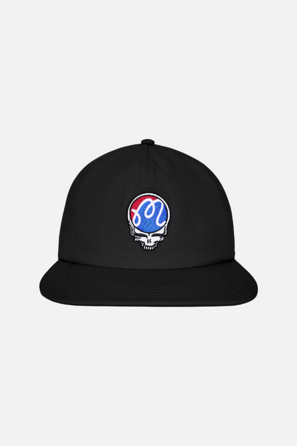 Malbon Golf Men's Grateful Dead Stealie Snapback in Black