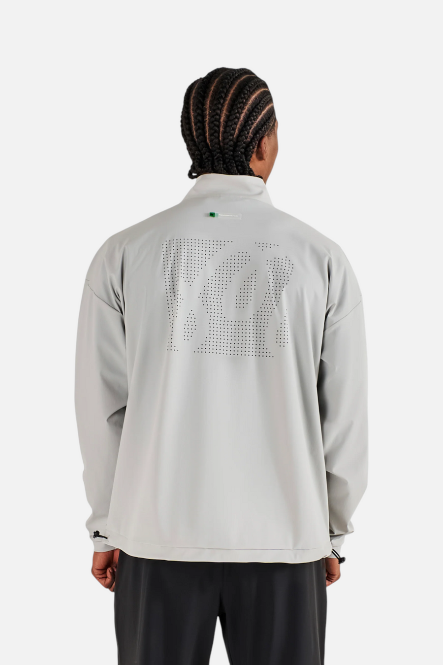 Malbon Golf Men's Performance 1/4 Zip Shell Pullover in Silver – side view