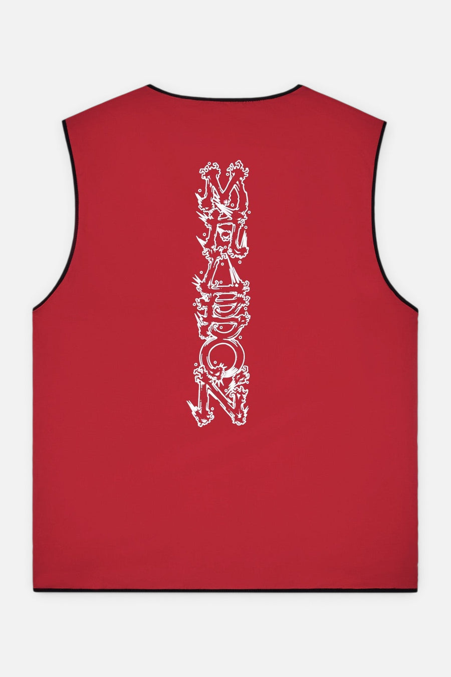 Malbon Golf Men's Swell Reversible Vest in Crimson Red and Black – back view