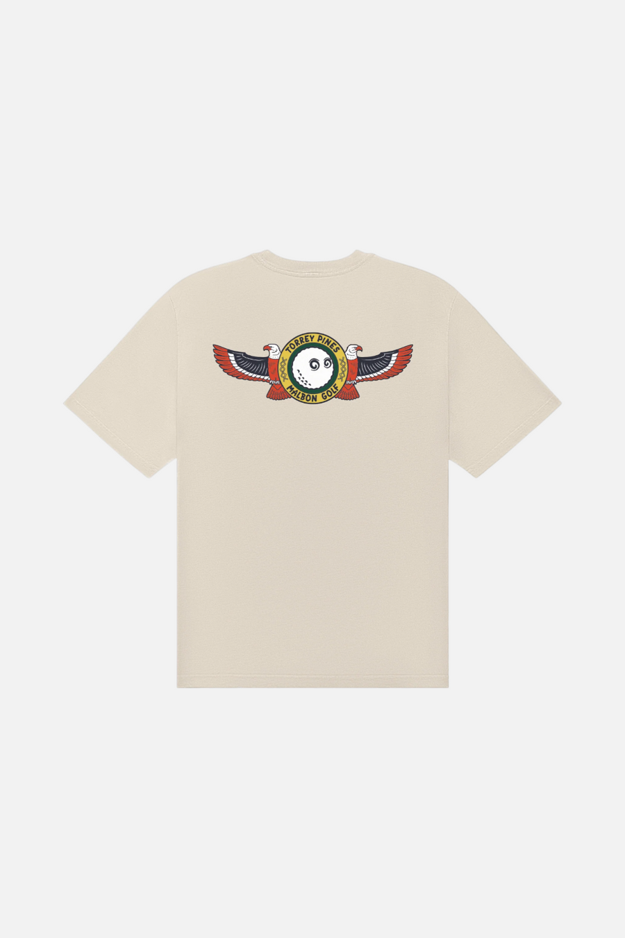 Malbon Golf Men's Torrey Pines Bermuda Eagle Tee Egret – back view