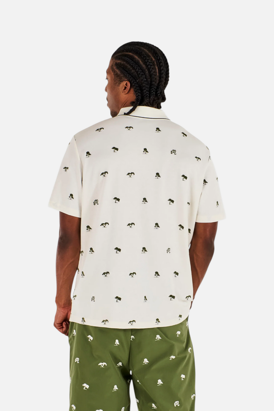 Malbon Golf Men's Torrey Pines Polo in Egret – detail