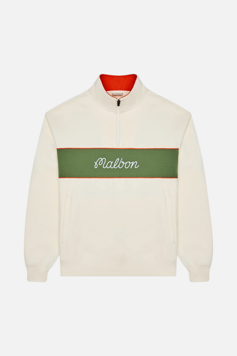 Malbon Golf Men's Torrey Pines Sweatshirt in Egret – back view