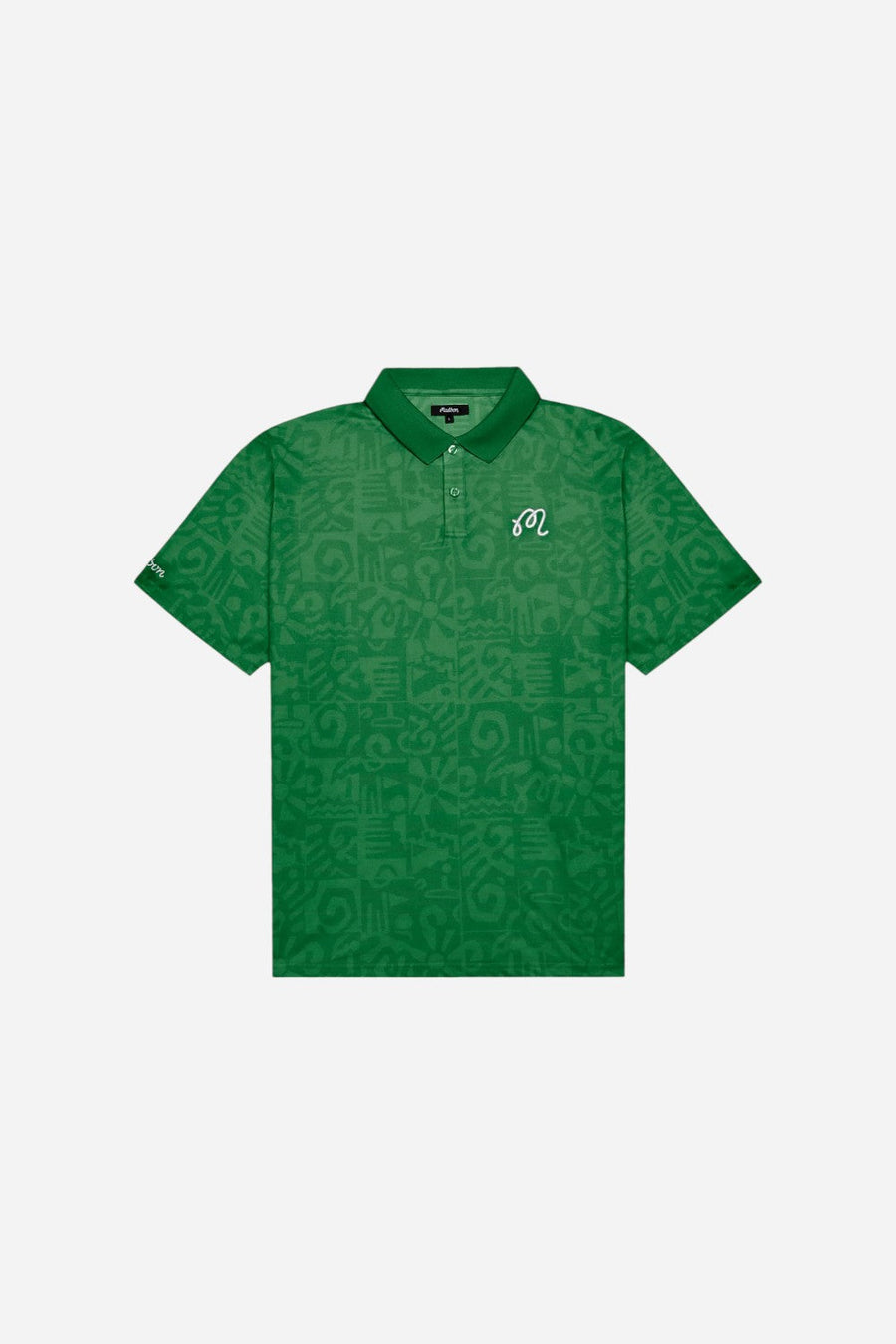 Malbon Golf Mezzo Performance Pique Printed Polo in Kelly Green – front view