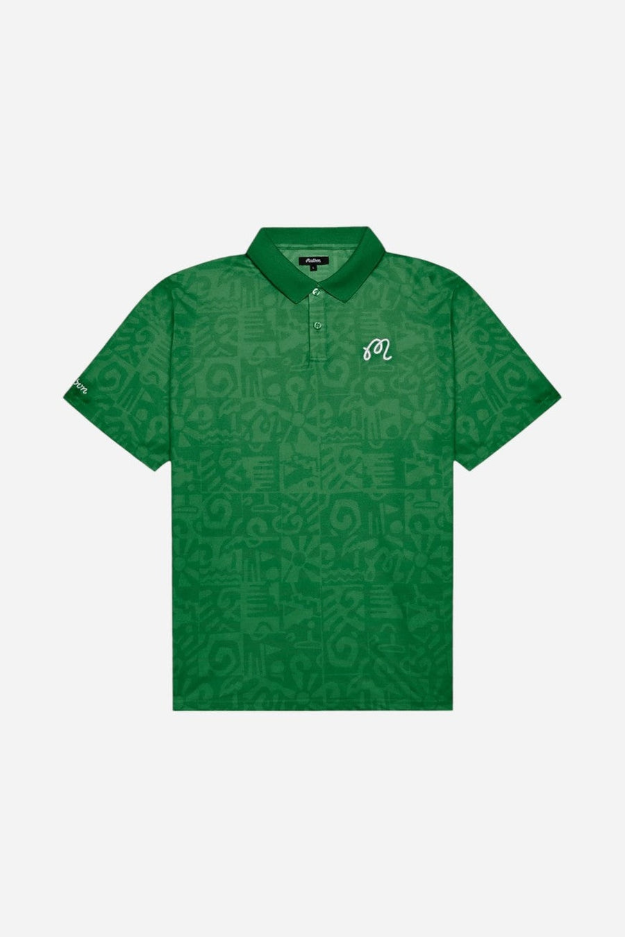 Malbon Golf Mezzo Performance Pique Printed Polo in Kelly Green – side view