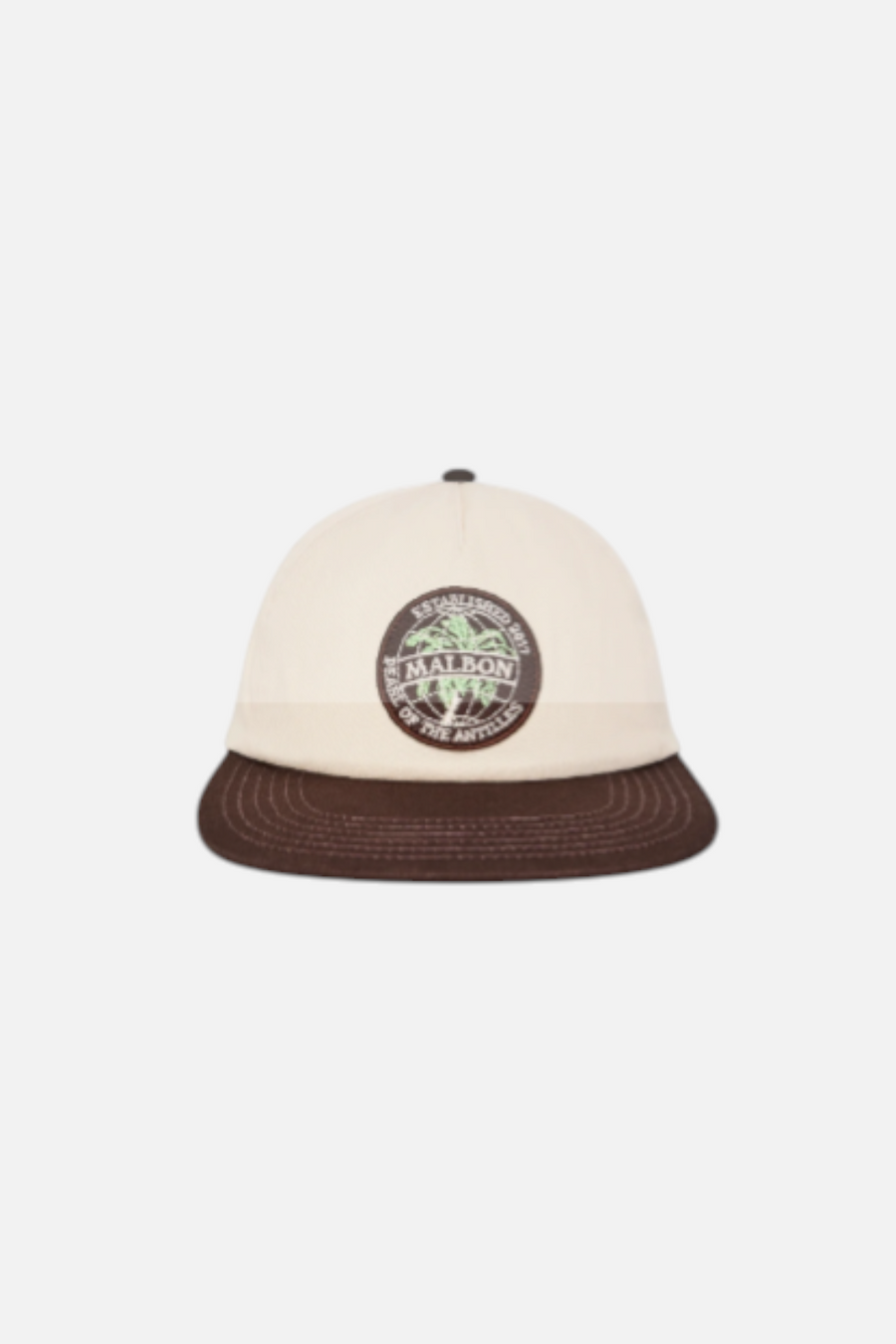 Malbon Golf Palerma Snapback Hat in Cream – front view