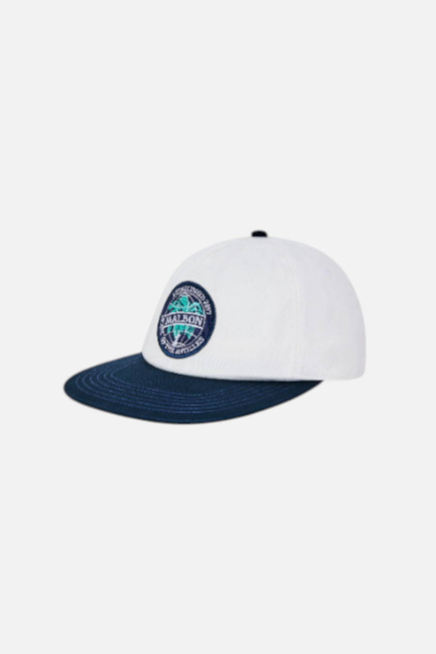 Malbon Golf Palerma Snapback Hat in White – back view