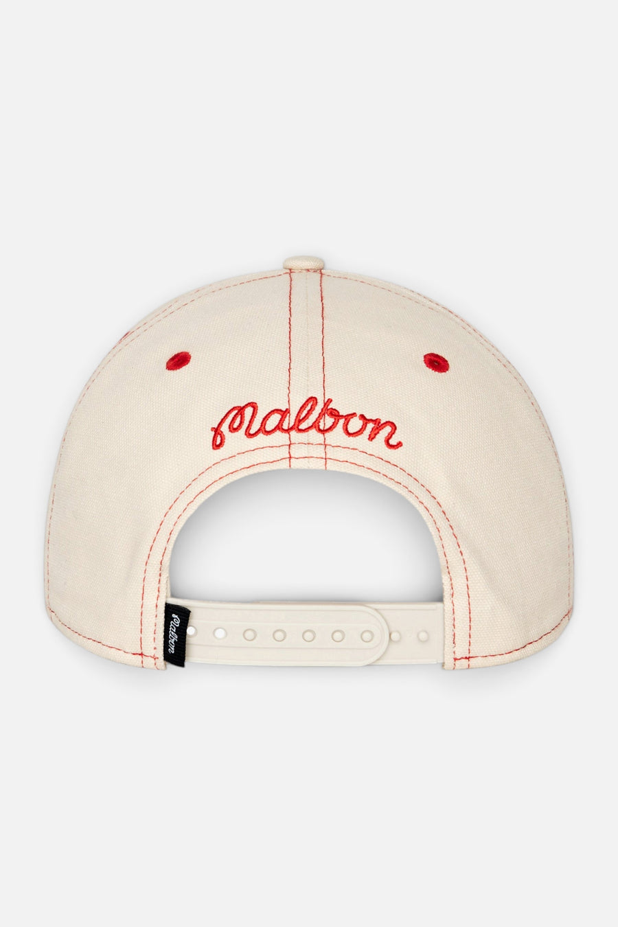 Malbon Golf Precision Snapback in Ivory – back view