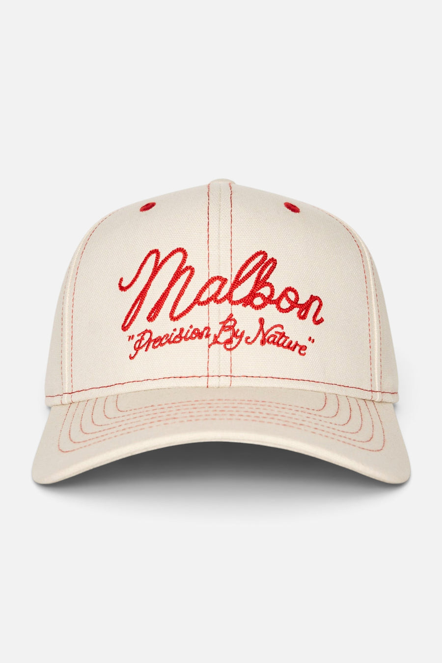 Malbon Golf Precision Snapback in Ivory – front view