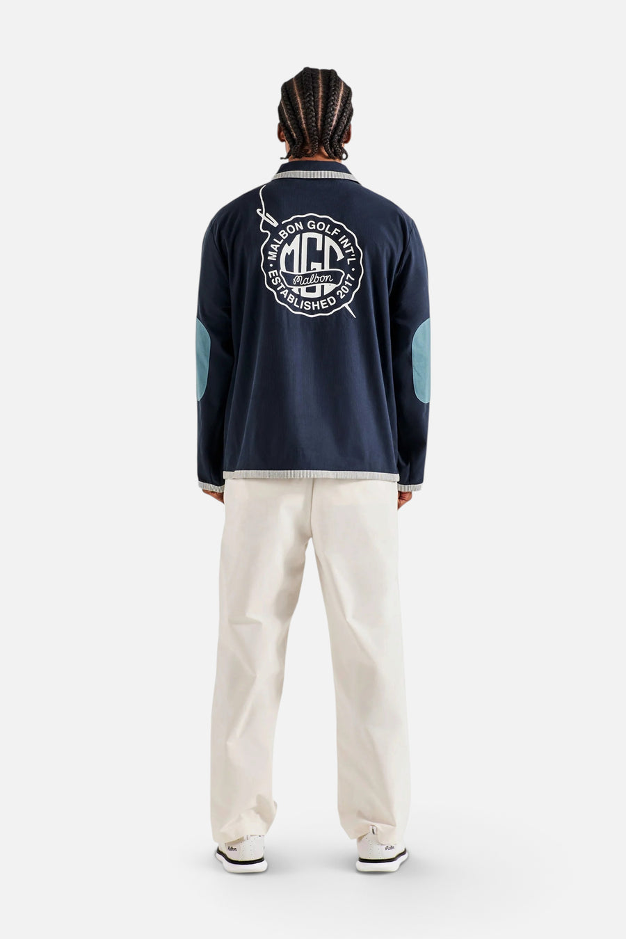 Malbon Golf Repair Pullover in Navy – detail