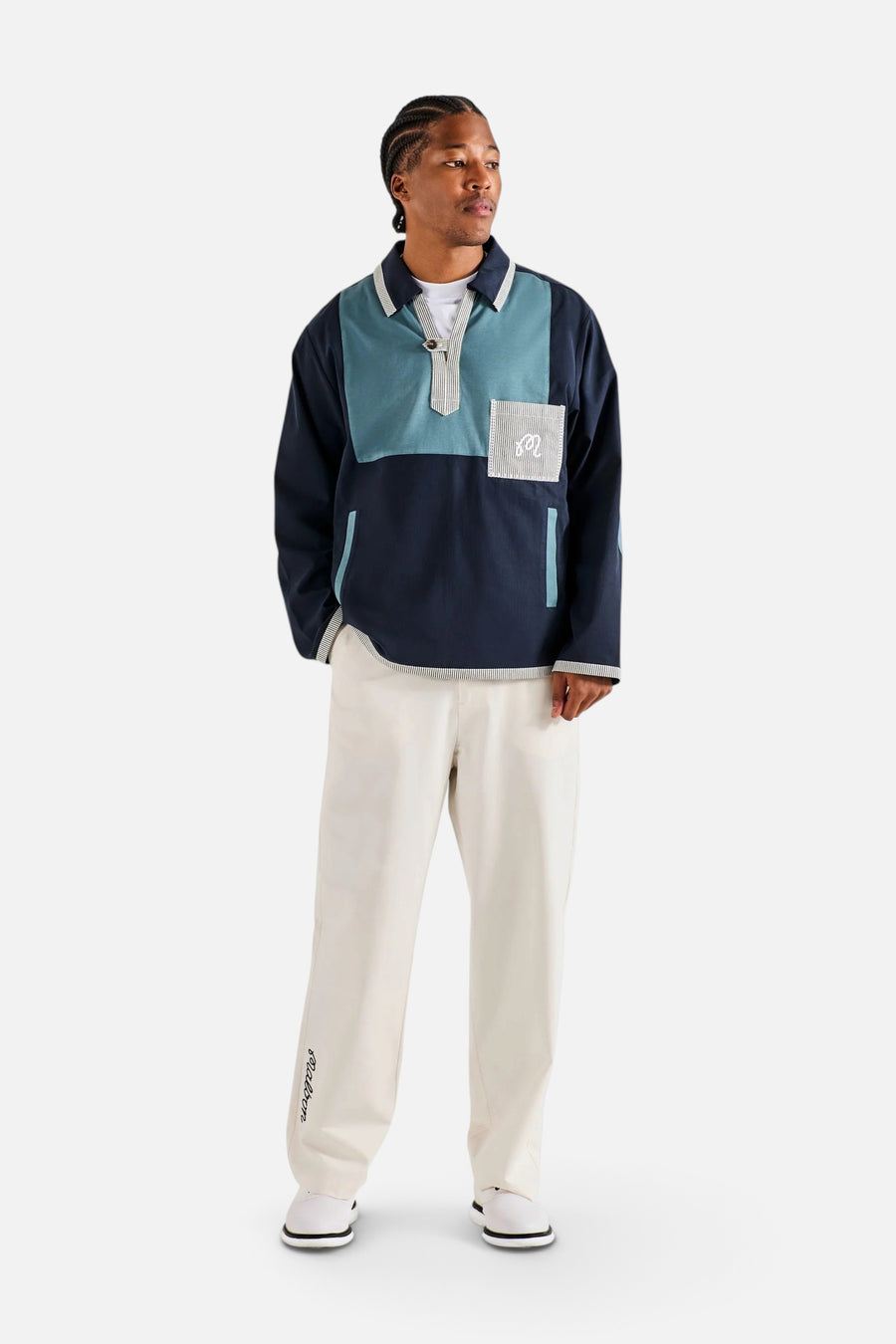 Malbon Golf Repair Pullover in Navy – side view