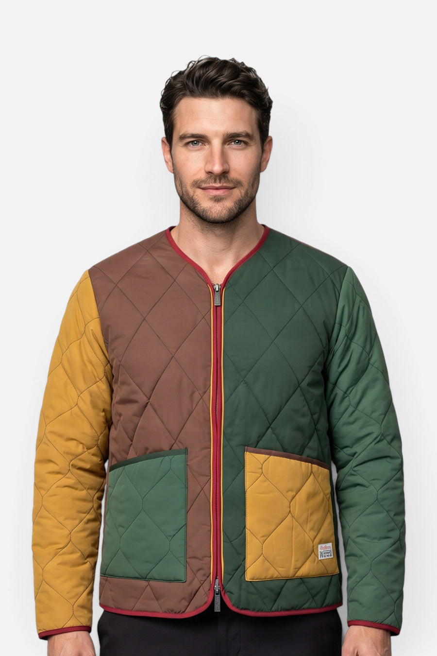 Malbon Golf Segment Reversible Liner Jacket in Multi – front view