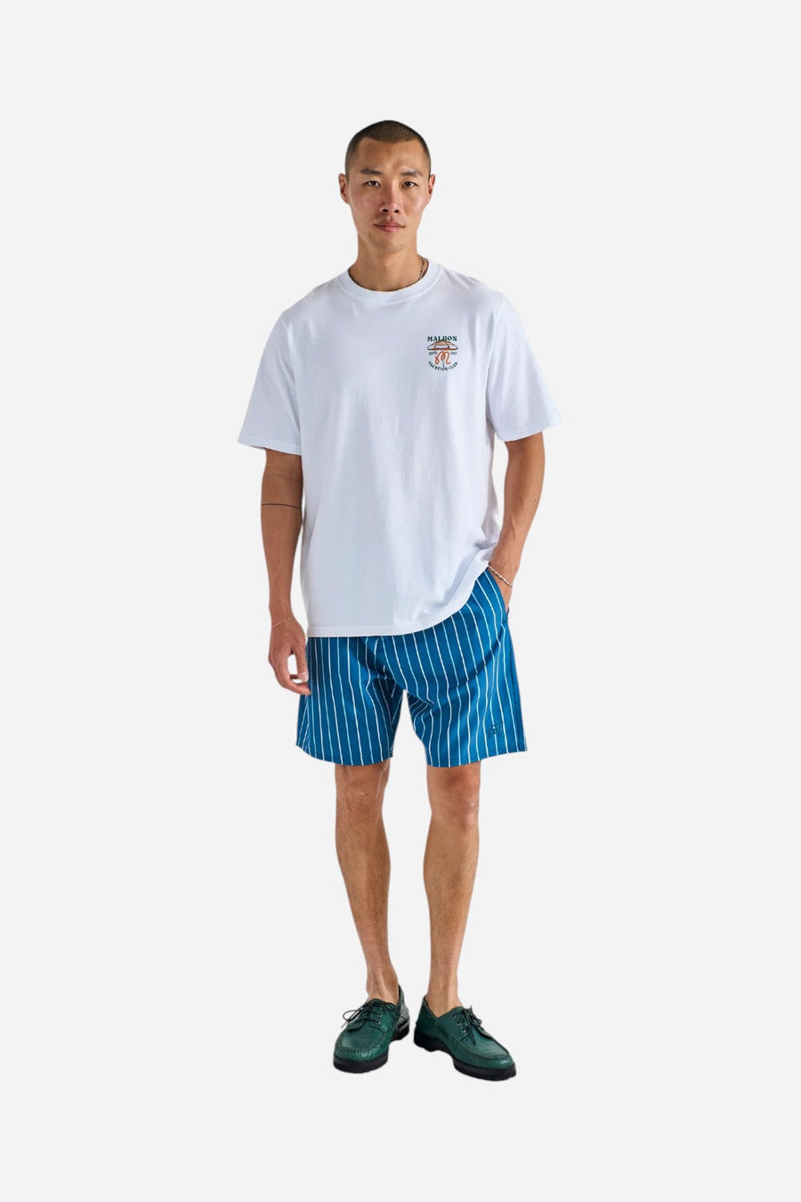 Malbon Golf Tonino Hybrid Short Printed in Ocean – back view