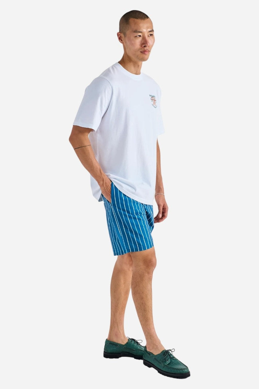 Malbon Golf Tonino Hybrid Short Printed in Ocean – on model
