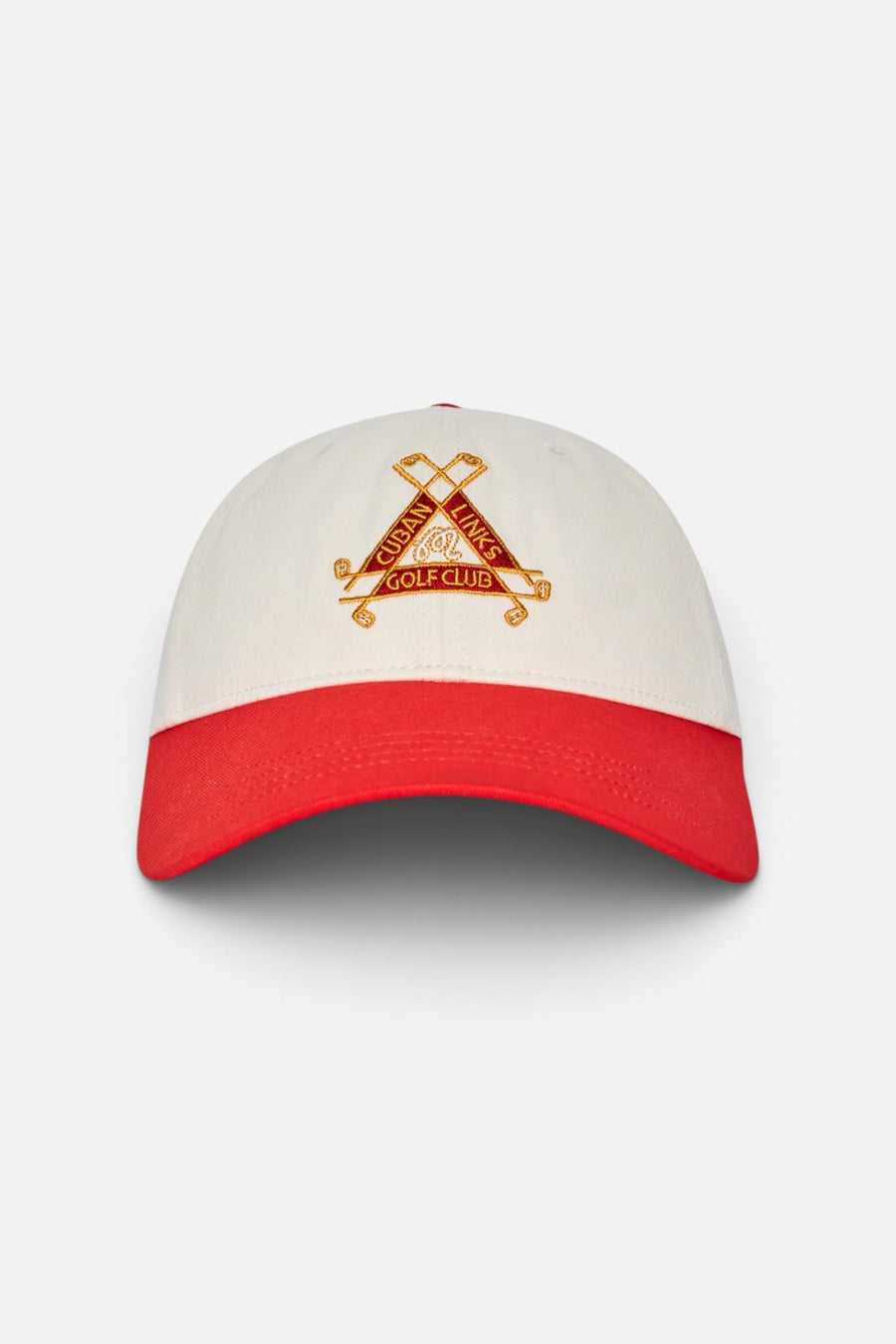 Malbon Golf Trinity Dad Hat in Cream – front view