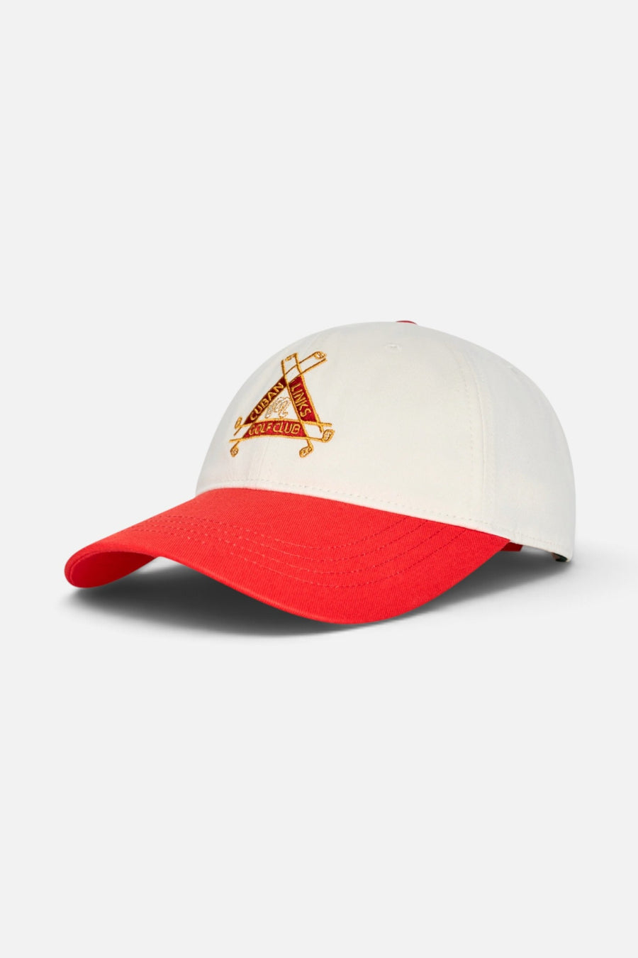 Malbon Golf Trinity Dad Hat in Cream – three-quarter view