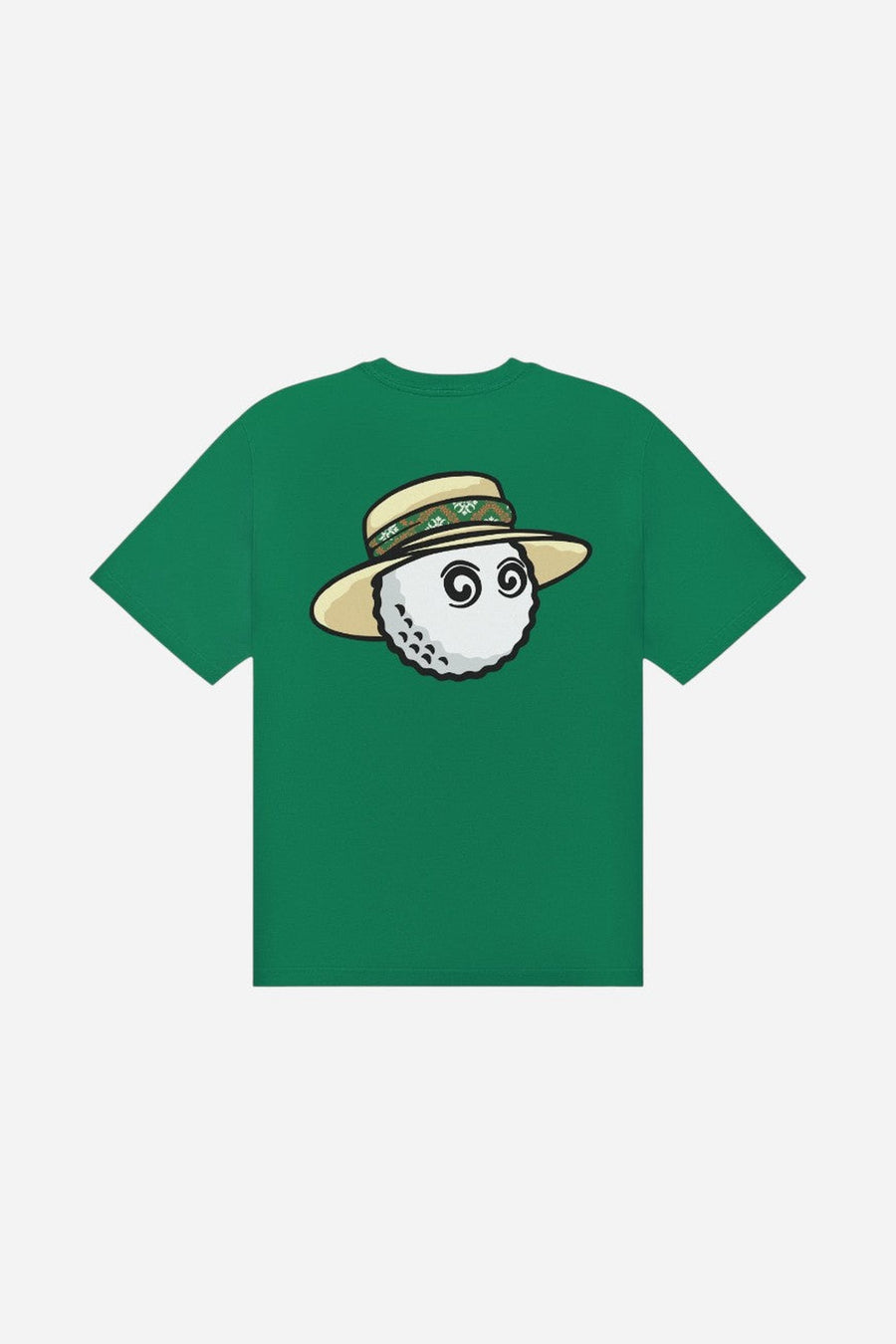 Malbon Golf Vacation Club Tee in Kelly Green – side view