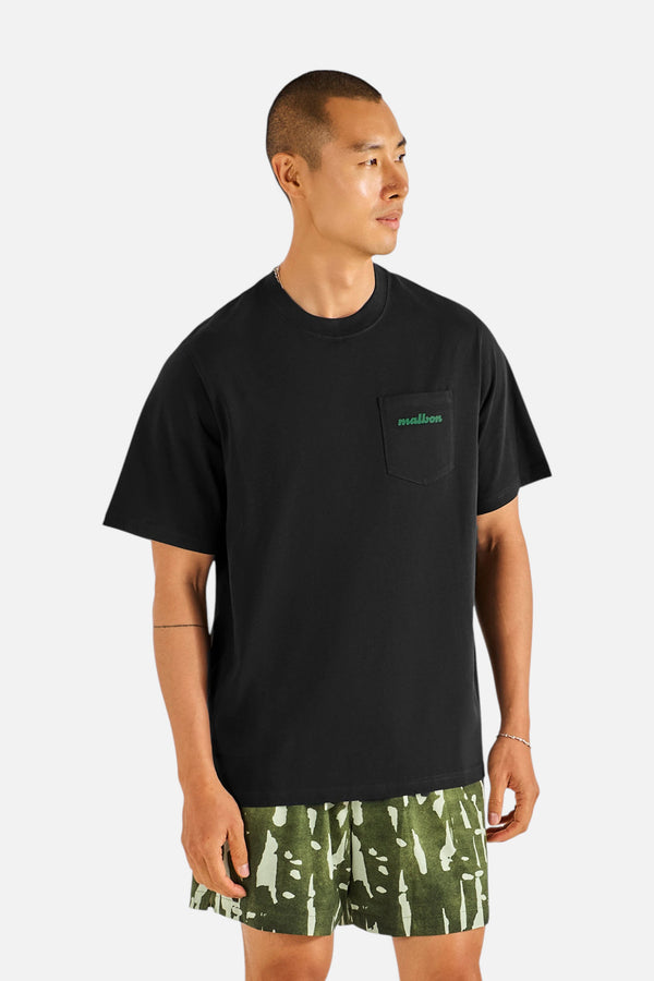 Malbon Golf Vista Repair Tee in Black