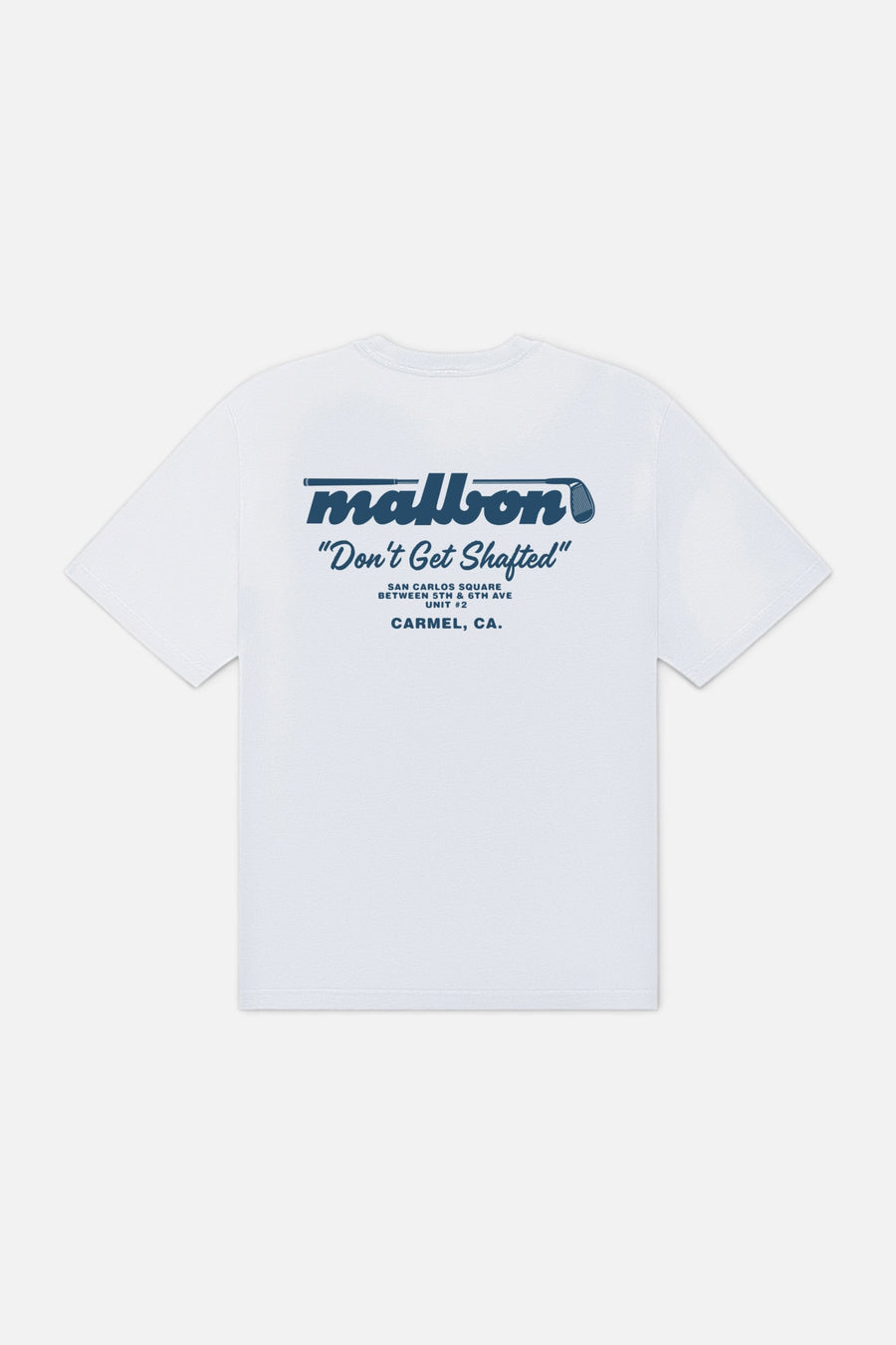 Malbon Golf Vista Repair Tee in White – flat lay