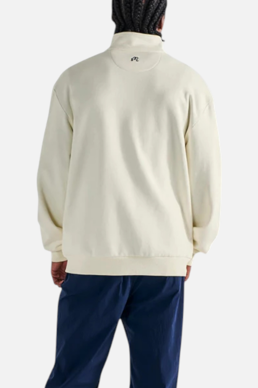 Malbon Men's University Double Zip Golf Jacket in Cream – detail