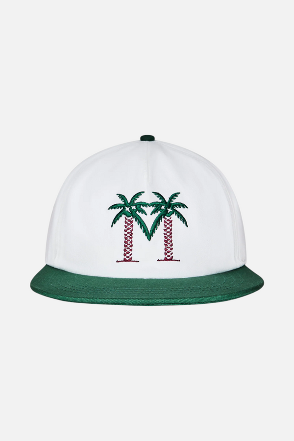 Malbon Palma Drive Snapback Cap in Bright White