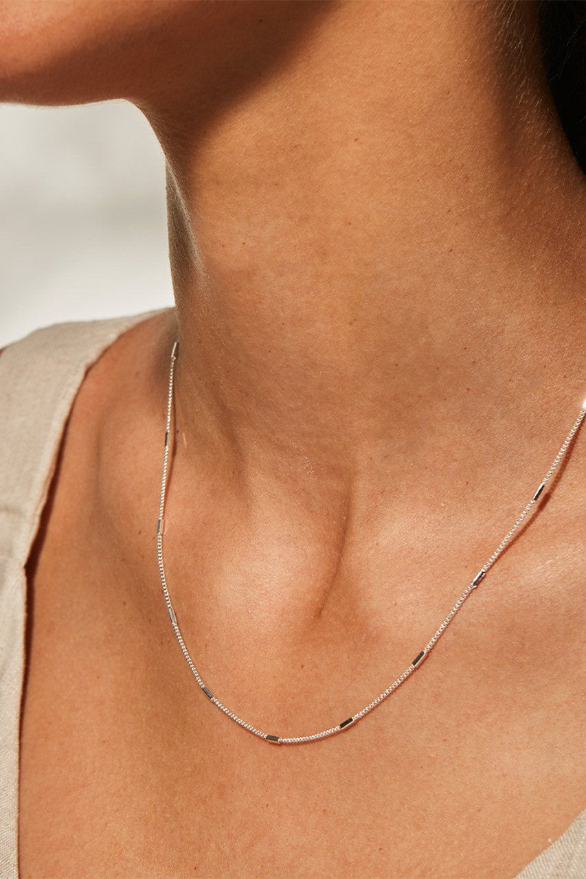 Malia Necklace in Silver – side view