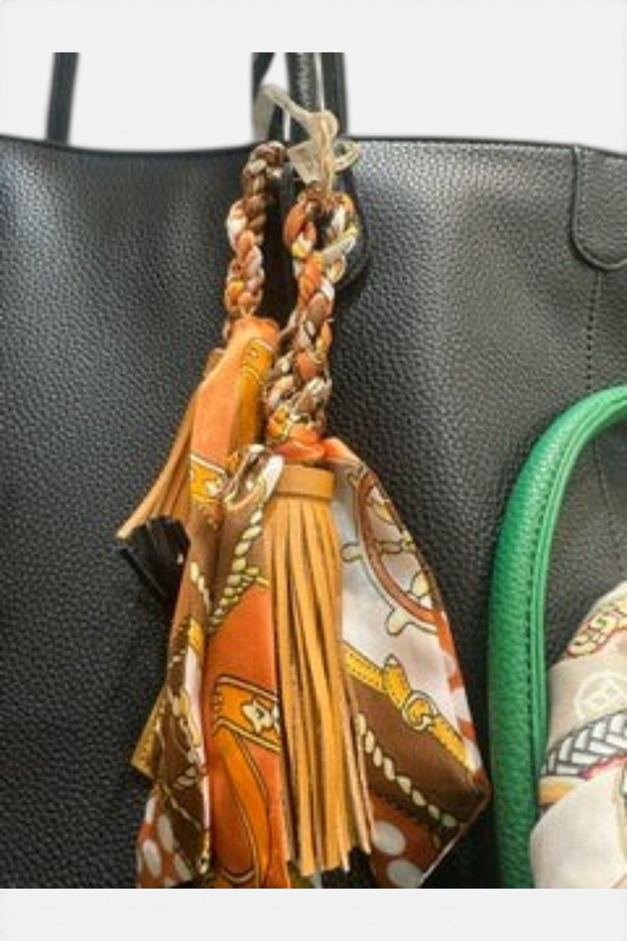 Malibu Sugar Leather Tassel With Scarf – front view
