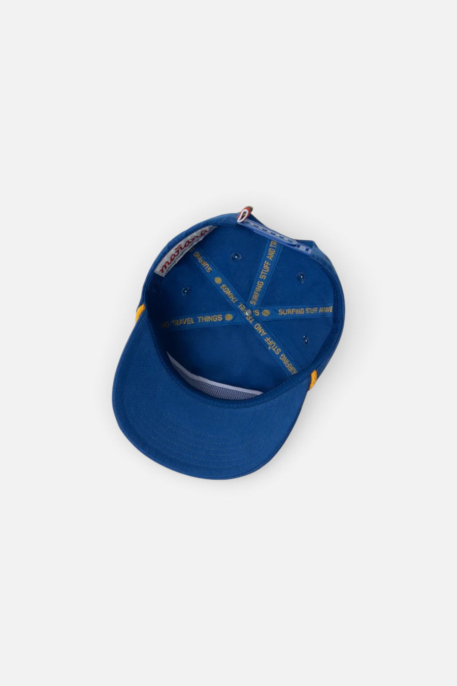Manana Hat Co. Mono Blue Twill 5 Panel – top view